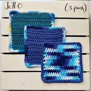 3 pack- 100% cotton Handmade Crochet Dishcloths / Hotpads